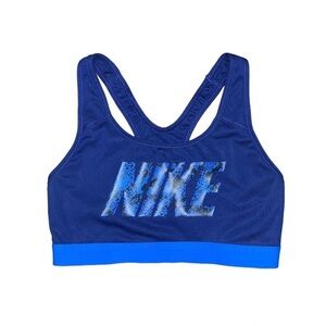 Nike Racerback Sports Bra Two-tone Blue Snakeskin Print ‎ Women’s Size Small